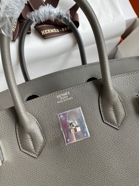 Hermes Birkin 30 Handbag 8f Etain Epsom GHW