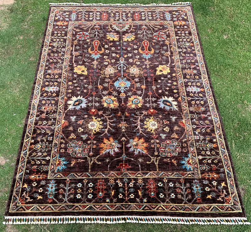 170 × 240 سم | سجادة سلطانية جديدة يدوية الصنع جميلة وفاخرة63183723241475111