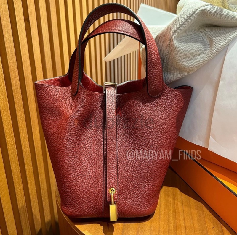 Hermes Picotin Lock 18 Bag K1 Rouge Grenat Clemence SHW