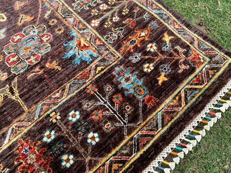 170 × 240 سم | سجادة سلطانية جديدة يدوية الصنع جميلة وفاخرة63183723241475113