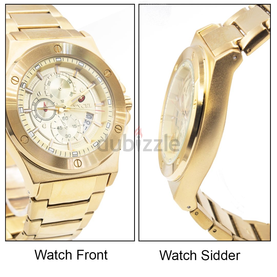 Factory Stainless Steel Men's Excel New Black Hand Watch Fashion Gold Watch  - China Gold Watch and Fashion Gold Watch price | Made-in-China.com