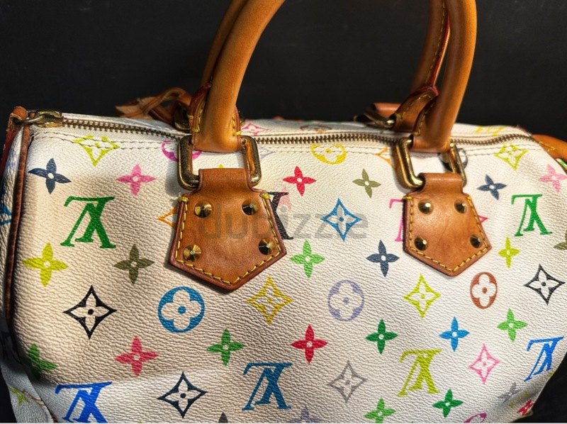 Louis Vuitton Pattern Print, White Vintage Monogram Multicolore Speedy 30