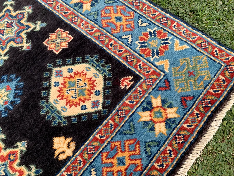 100 × 150 سم | سجادة قازاق يدوية الصنع جديدة وجميلة63184226223873113