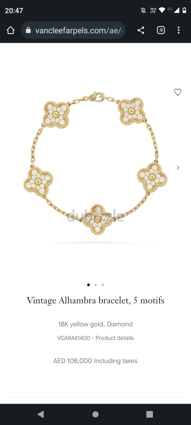 Vintage Alhambra bracelet, 5 motifs