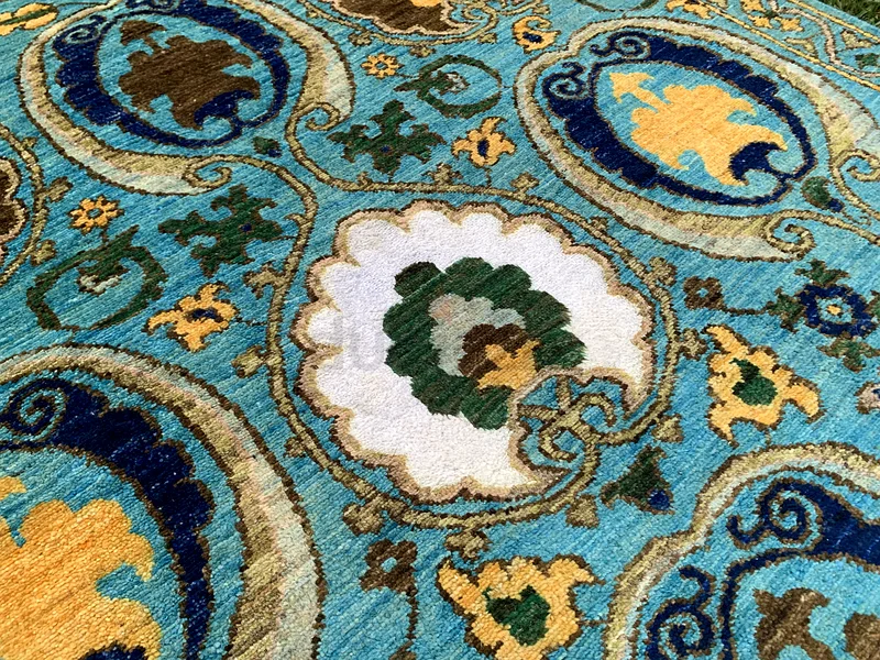 120 × 180 سم | سجادة سوزاني يدوية جديدة جميلة من الصوف والحرير63182263368067112