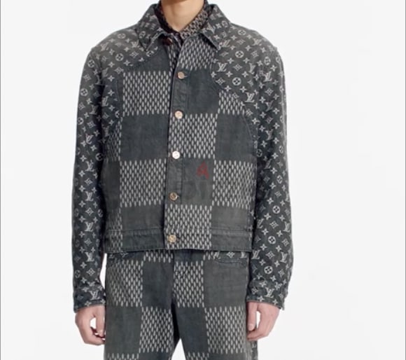 Brand new Louis Vuitton x Nigo Giant Damier Waves MNGM Denim Jacket