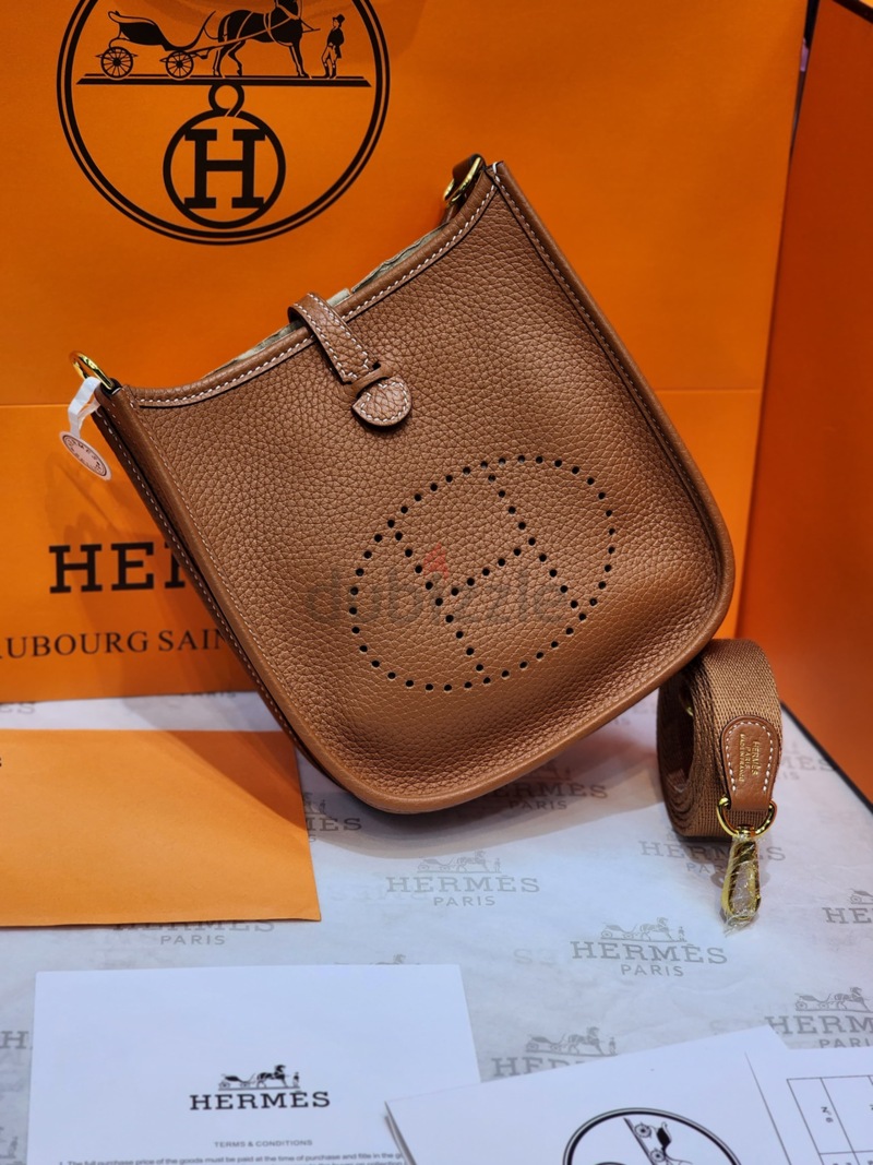 Hermes, Bags, Authentic Herms Mini Evelyne Crossbody Bag