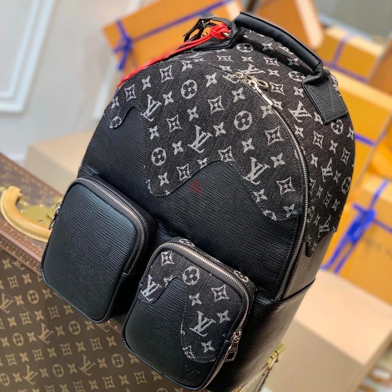 Louis Vuitton Monogram Denim Multi Pocket Backpack Taurillon Leather N in  2023