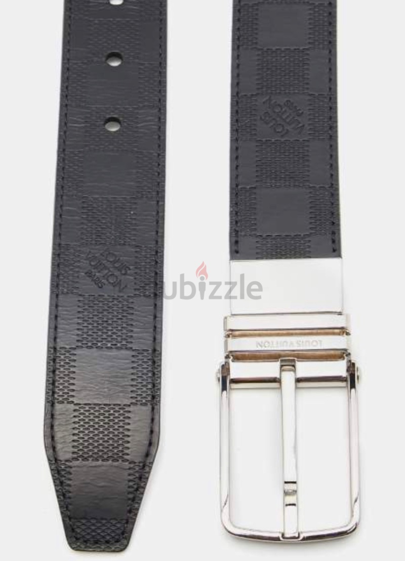 Louis Vuitton Damier Embossed Leather Reversible Boston Belt 90CM
