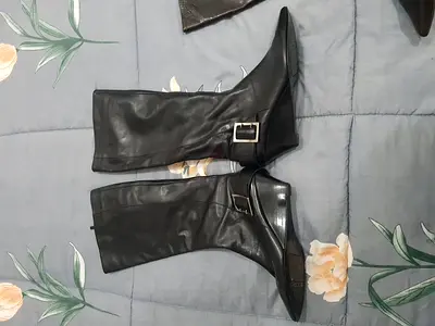 Nine West Black Leather Boots Size 38