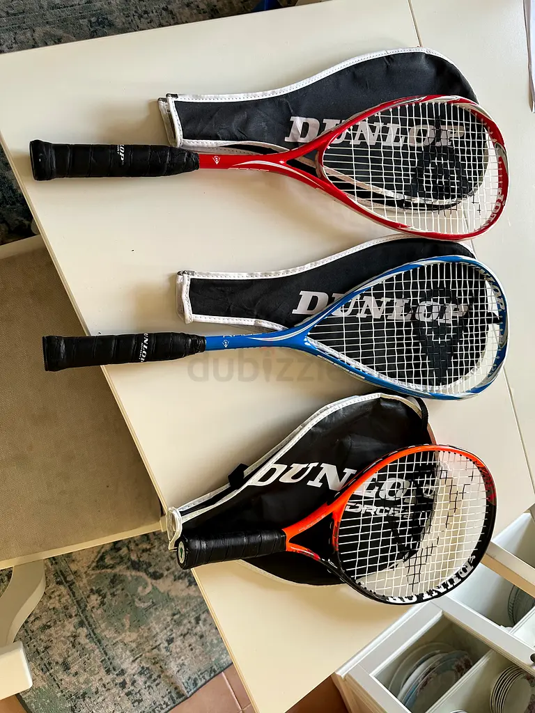 two Dunlop squash rackets Ra