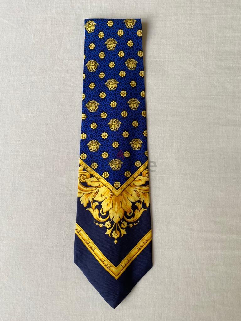 GIANNI VERSACE Medusa Printed Silk Tie Sky blue