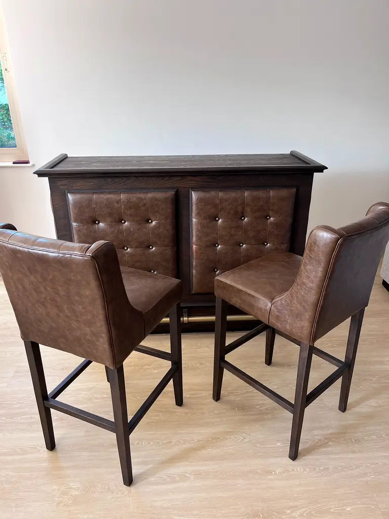 Bar counter and stools