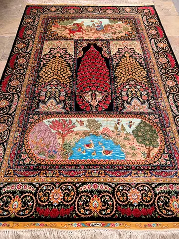 120 x 180 cm | New Handmade Top Quality Silk Tibetan  Carpet
