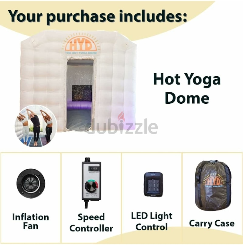 The Hot Yoga Dome - Portable, Lightweight Easy Set Up Inflatable Hot Yoga  Dome Home Yoga Studio, Yog