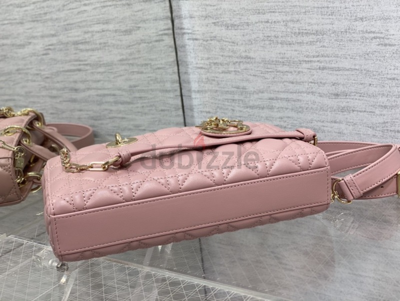 Medium Lady D-Joy Bag Peony Pink Cannage Lambskin