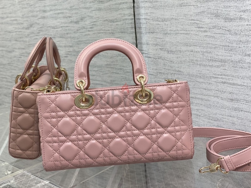 Medium Lady D-Joy Bag Light Pink Cannage Lambskin