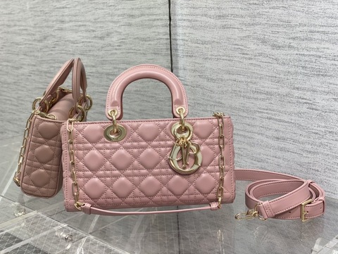 Dior - Medium Lady D-Joy Bag Antique Pink Cannage Lambskin - Women