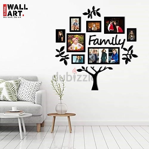 Wooden Family Tree with Frames / Family Tree Wall Art for Living