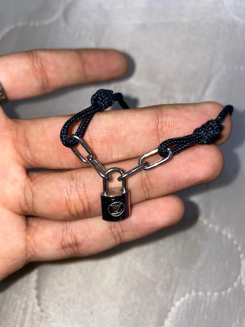 Louis Vuitton Silver Lockit X Virgil Abloh bracelet, natural titanium