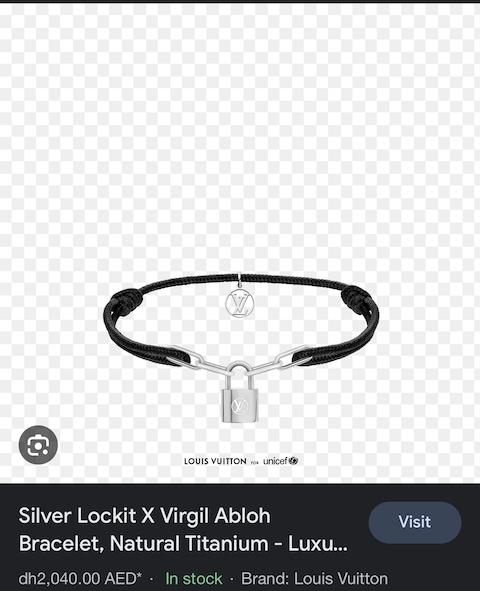Louis Vuitton Lockit X Virgil Abloh Bracelet, Natural Titanium - Titanium  Bangle, Bracelets