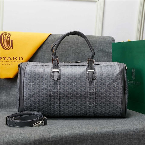 Goyard Croisiere 45 Duffle Travel Bag Yellow Canvas Leather Gym Carry On  Luggage