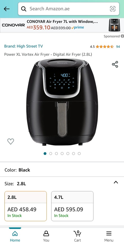 Power XL Vortex 4.7L Digital Air Fryer