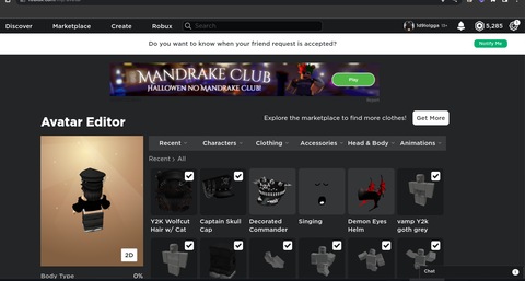 como colocar roupa no mandrake club roblox