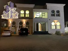 For Rent Villa, Sharjah, Al Suyoh, 6 Master Bedrooms, A Majlis, A Hall With Washbasins, And A Large