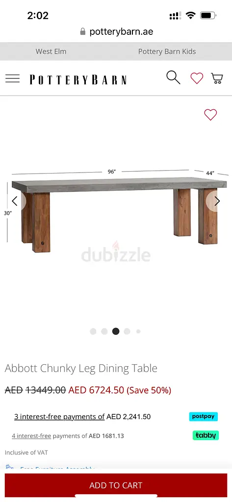 Pottery barn outdoor table