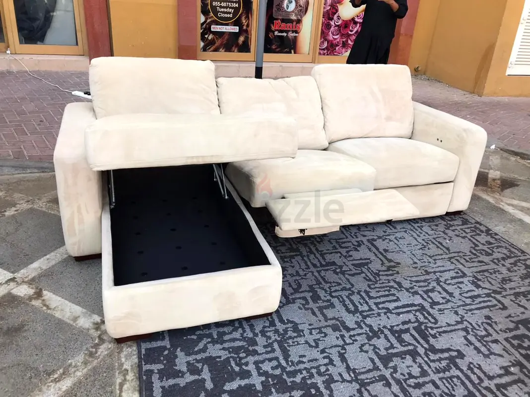 Pottery barn high quality l shape sofa with electric recliner