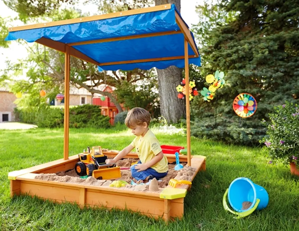New Playtive Junior Sandpit with Sun Shade Ice Cream Corner