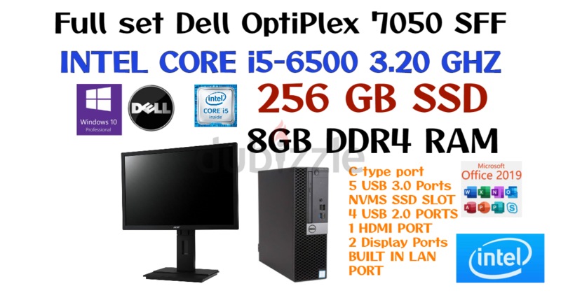 Full set DELL OPTILEX 7050 SFF-INTEL CORE i5-6500-8GB DDR4 RAM