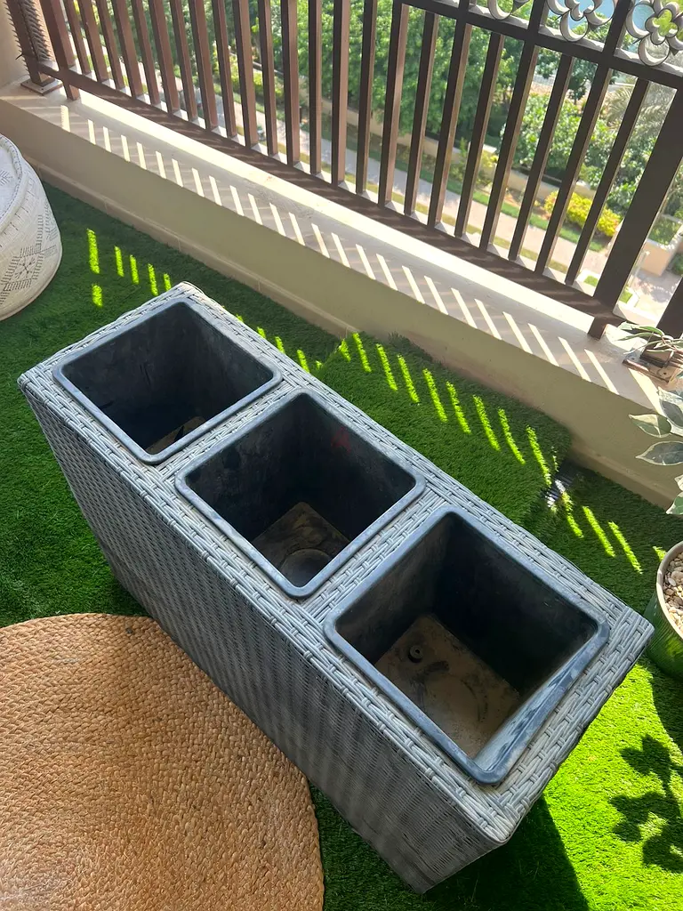 Jysk grey planter pot box with space for 3 plants