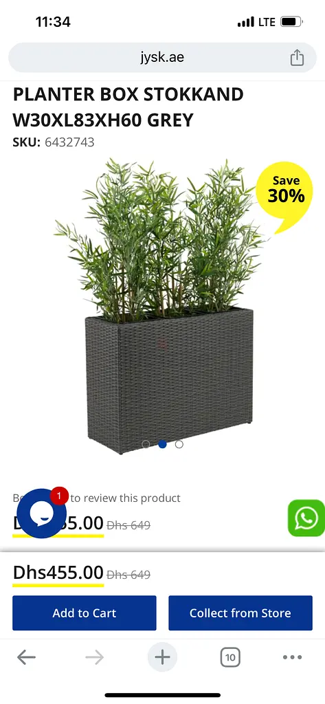 Jysk grey planter pot box with space for 3 plants