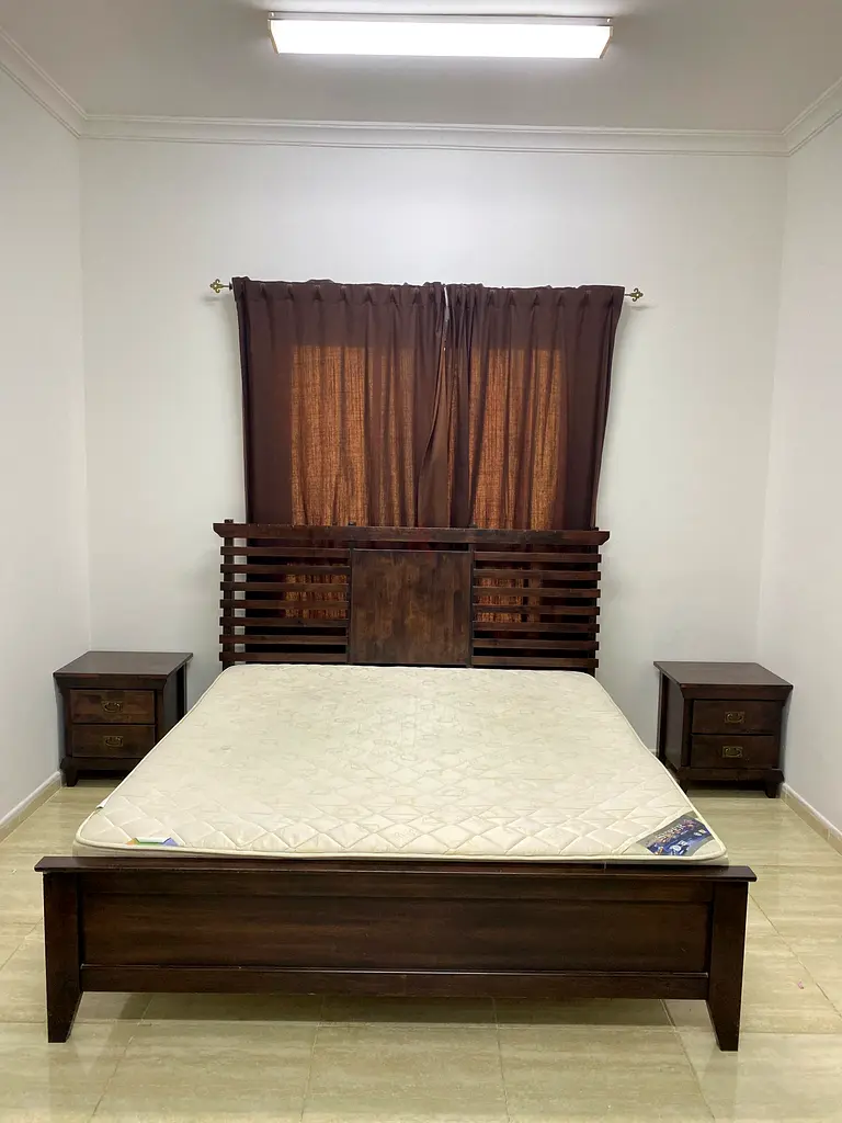 King size bed with matching side table