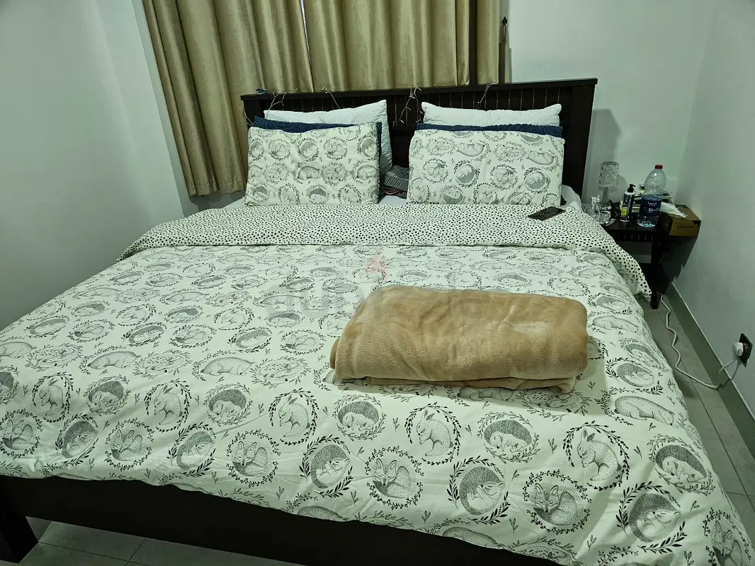 PAN Emirates New Wood King Bed Mattress Free pillow used for 6 months