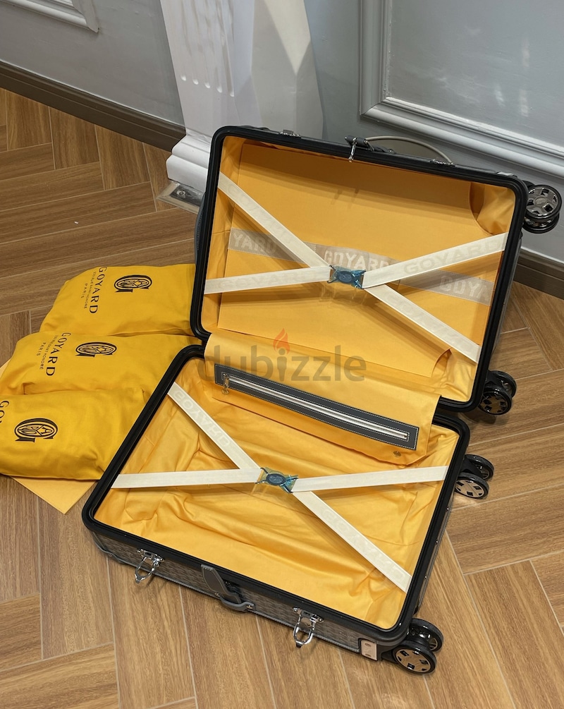 Goyard Bourget PM Trolley Case Wheeled Travel Luggage Carry on Rolling  Suitcase Black Goyardine Canv