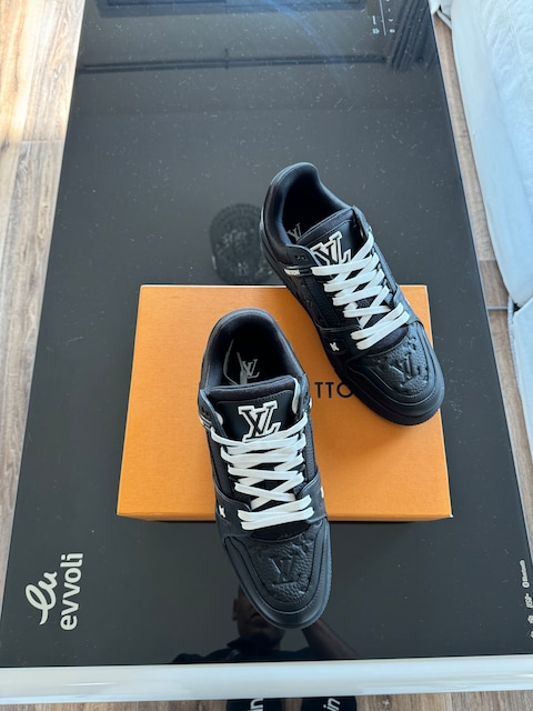 Jual Sepatu Louis Vuitton Trainer Sneakers Grey Black Sport Import