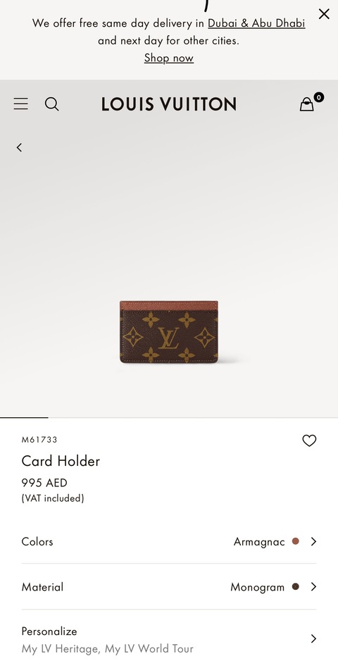 Replica Louis Vuitton Card Holder Monogram Canvas M61733 for Sale