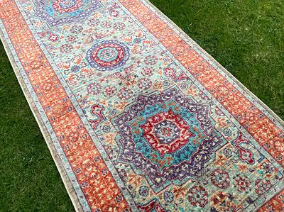 80 x 300 cm | New Handmade Beautiful Mamluk Runner Carpet