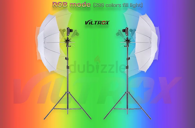 Viltrox RGB LED Light with Umbrella Diffuser, stand kit63265102368130111