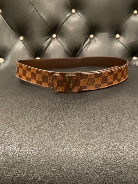 Pre-owned Louis Vuitton Neogram Belt Damier Graphite 30mm Grey/black