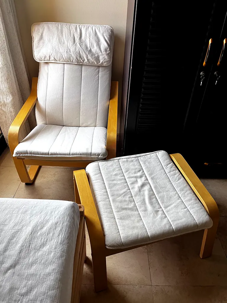 Ikea armchair with footstool