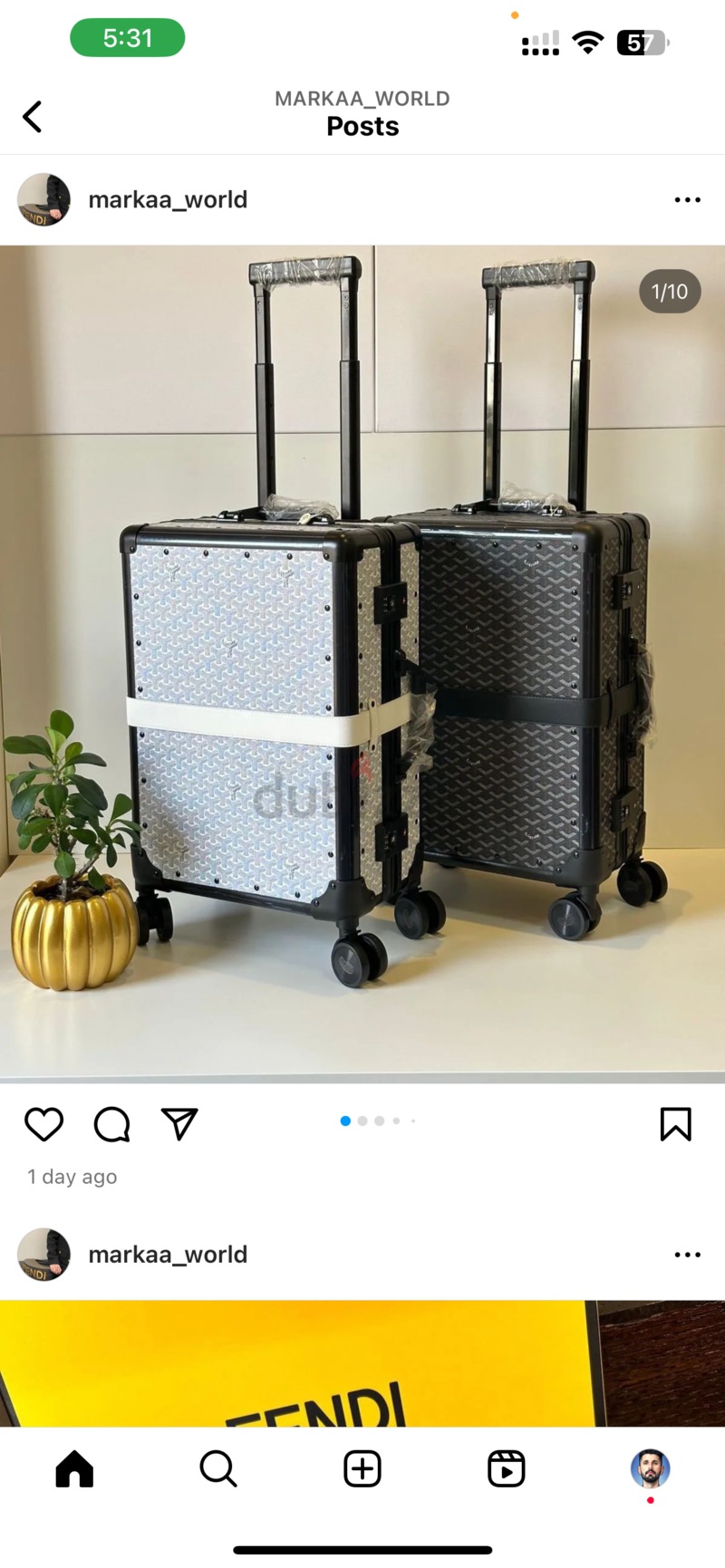 Goyard Luggage Trolley 20 inches