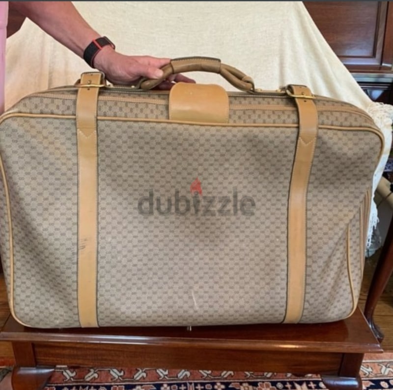 Goyard Ine Canvas & Clamecy Cowhide Bourget PM Trolley Case Brown