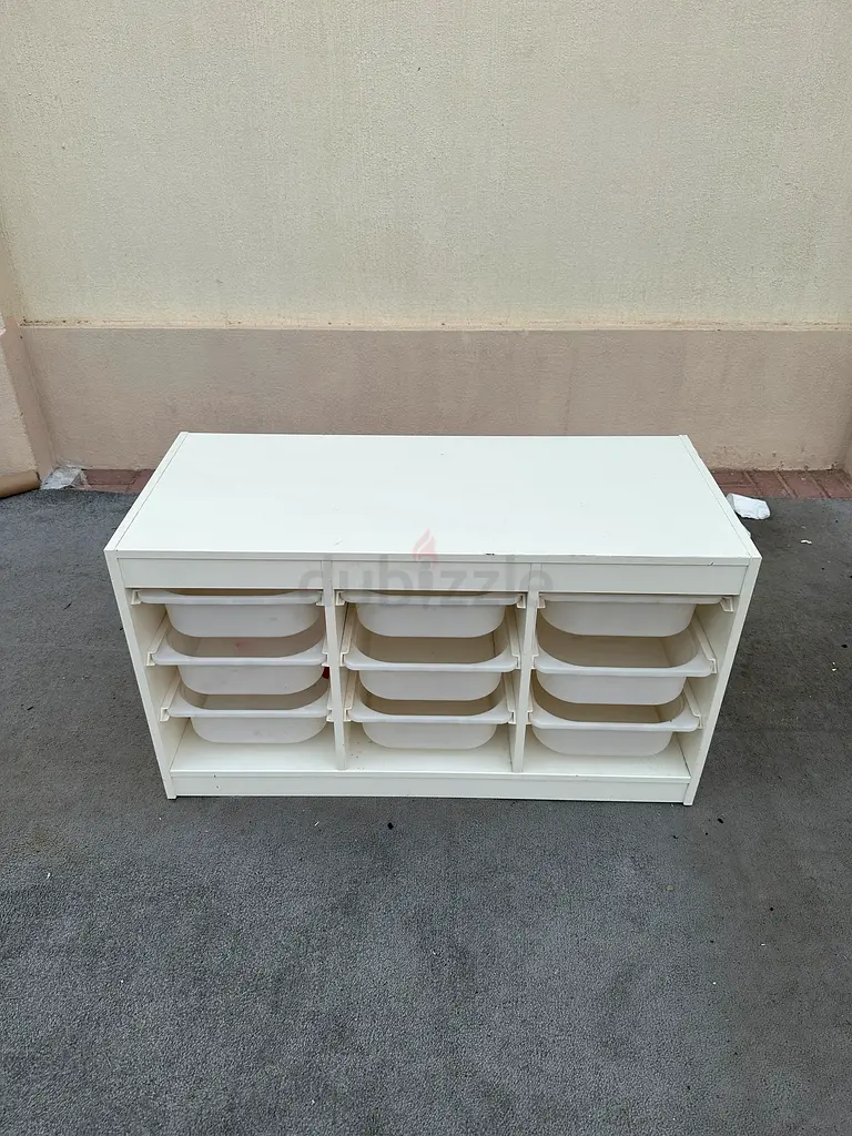 IKEA trufast with storage boxes
