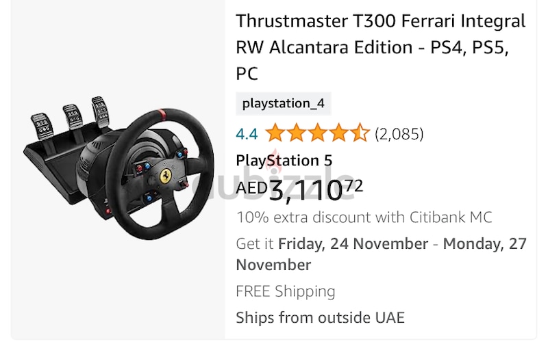 Thrustmaster T300 Ferrari Integral Alcantara Edition PS4 & PC