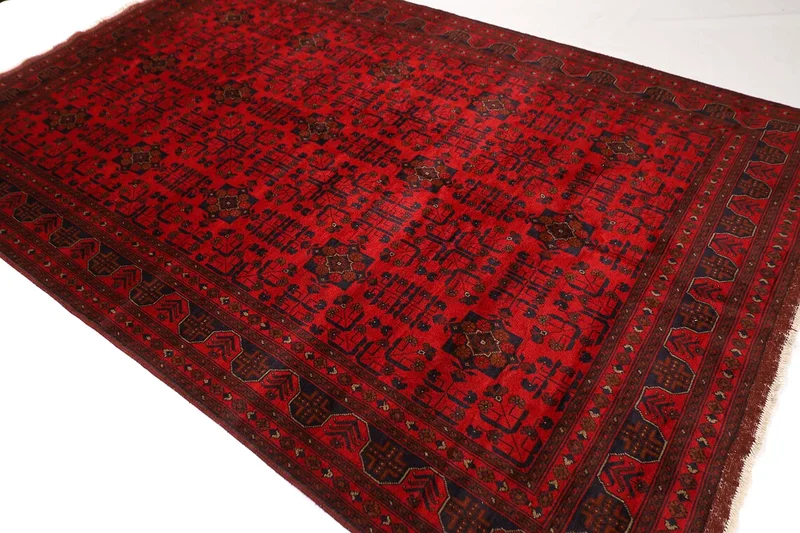 سجادة أفغانية مصنوعة يدويًا مقاس 203 × 308 سم63187237396738111