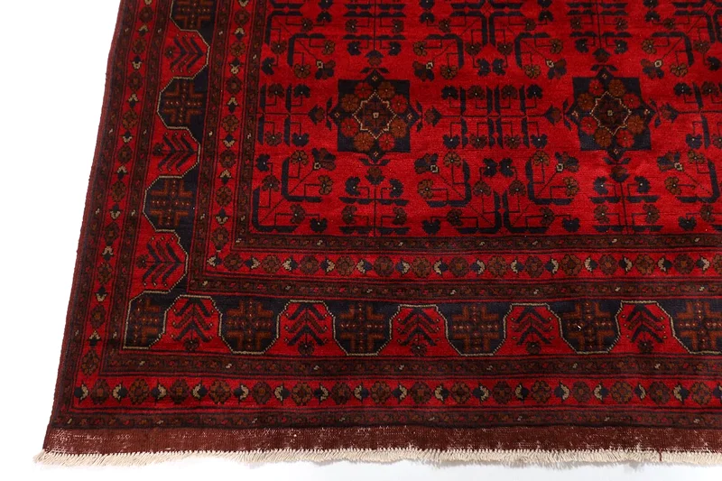 سجادة أفغانية مصنوعة يدويًا مقاس 203 × 308 سم63187237396738112